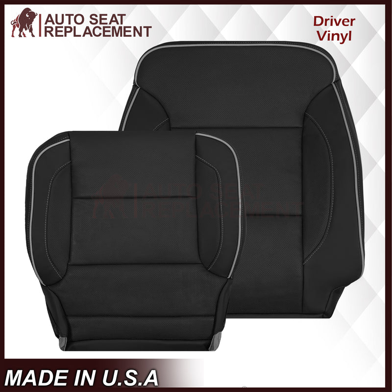 2014-2019 Chevy Silverado 1500 2500HD 3500HD High Country Replacement Perforated Genuine Leather OR Synthetic Leather Seat Covers: Black - Auto Seat Replacement