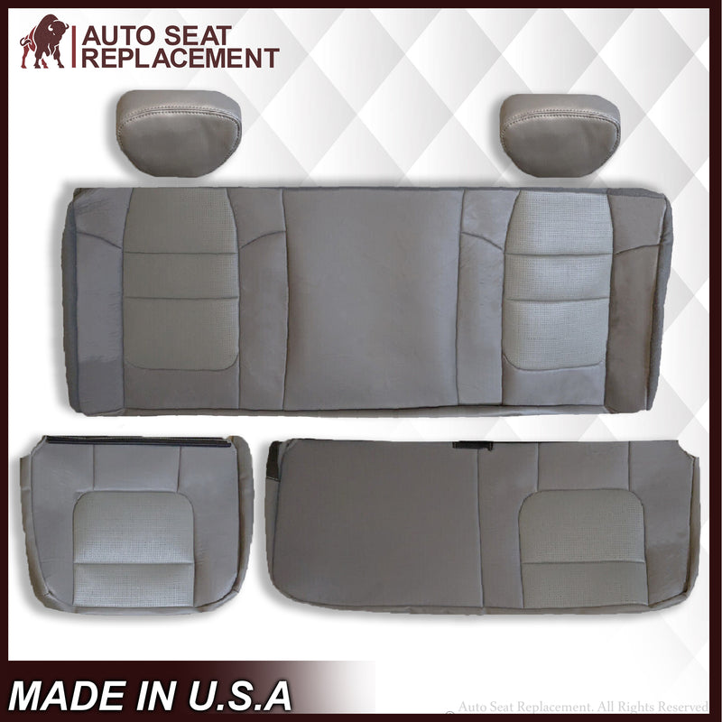 2001 2002 2003 Ford F350/F250 Lariat Extended Cab SECOND ROW Perforated Leather Seat Cover in Gray