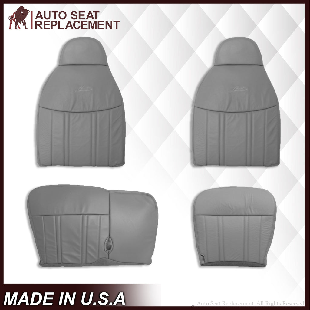 1997-1998 Ford F150 Lariat XLT 60/40 SPLIT Seat Cover in Medium Graphite Gray: Choose Leather or Vinyl