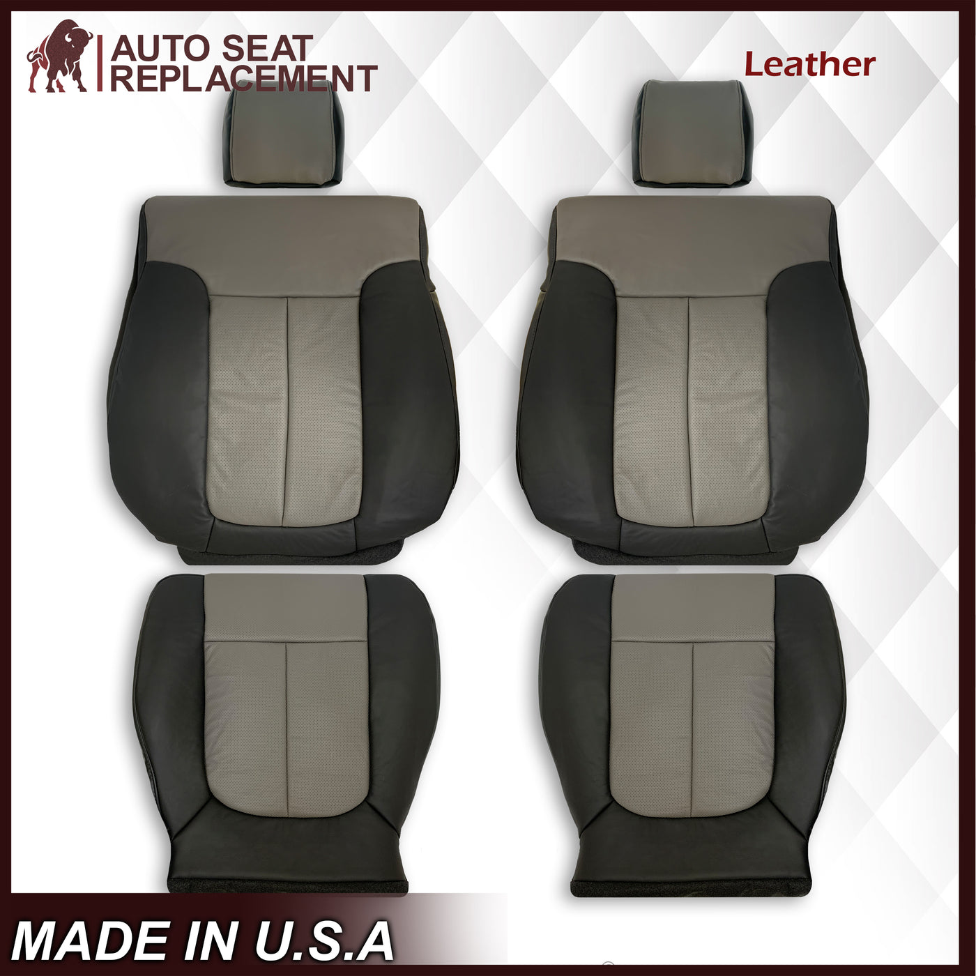 thumbnail image 2 of 2006-2007 Ford F250 Harley Davidson Passenger Leather Seat Cover - Upper Front, Black 2 of 5