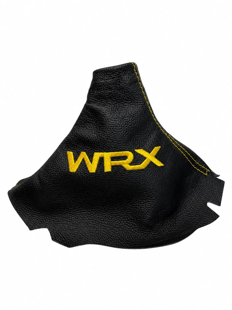 Leather Handbrake & Shift Boot Cover with Embroidery for Subaru Impreza WRX Non STI - Auto Seat Replacement
