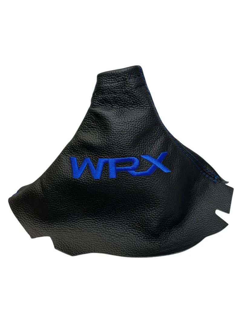 Leather Handbrake & Shift Boot Cover with Embroidery for Subaru Impreza WRX Non STI - Auto Seat Replacement