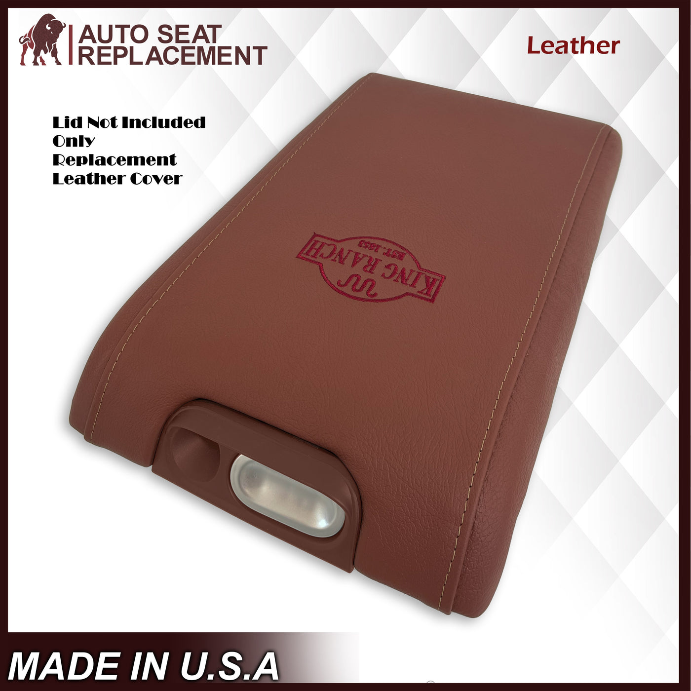Replacement Center Console Arm Rest Lid Cover For 2009-2014 Ford F-150 - Brown, Flow Through Console - Transmotor2013