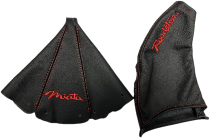Embroidery Genuine Leather Handbrake & Shift Boot Cover For MZADA MK1 MX-5 1998-2005
