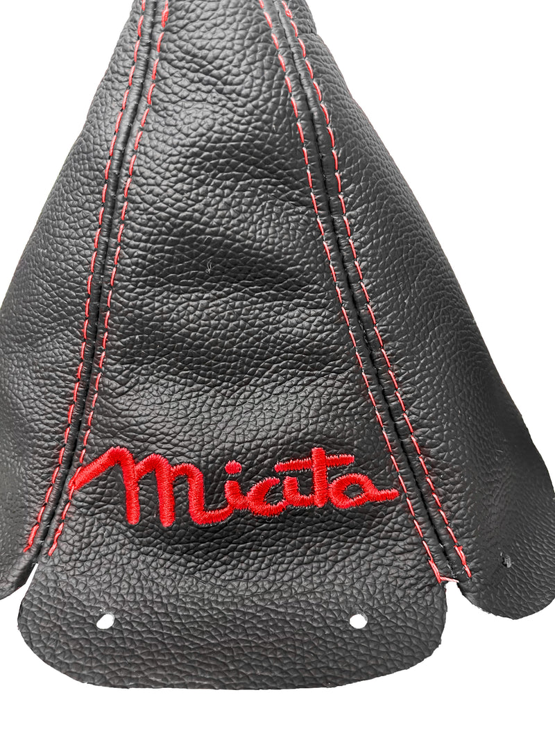 Embroidery Genuine Leather Handbrake & Shift Boot Cover For MZADA MK1 MX-5 1998-2005