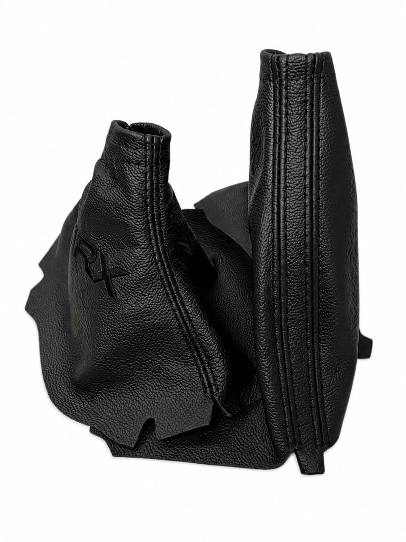 Leather Handbrake & Shift Boot Cover with Embroidery for Subaru Impreza WRX Non STI - Auto Seat Replacement