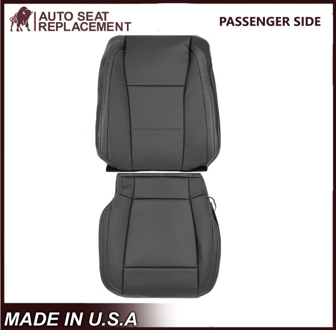 2015-2017 Ford F150 Lariat Charcoal Black Replacement Seat Covers in Leather or Synthetic Leather (Vinyl)