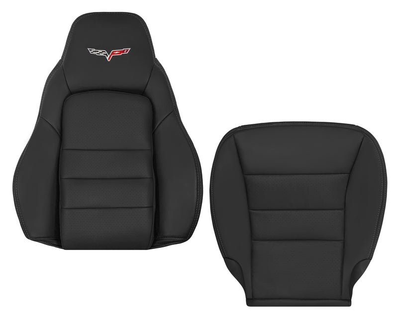 2005 - 2013 Chevy Corvette Replacement Black Perforated Seat Covers