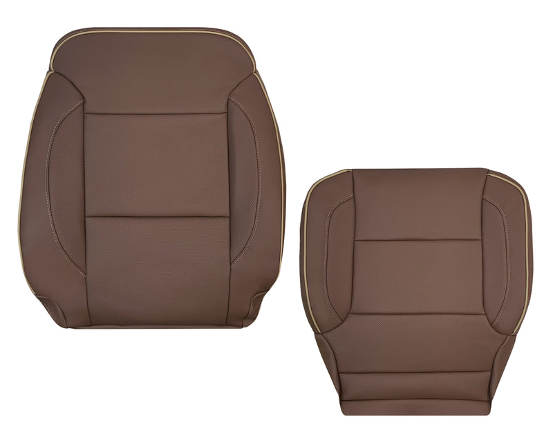 2014-2019 Chevy Silverado 1500 2500HD 3500HD High Country Replacement Perforated Genuine Leather OR Synthetic Leather Seat Covers: Brown - Auto Seat Replacement