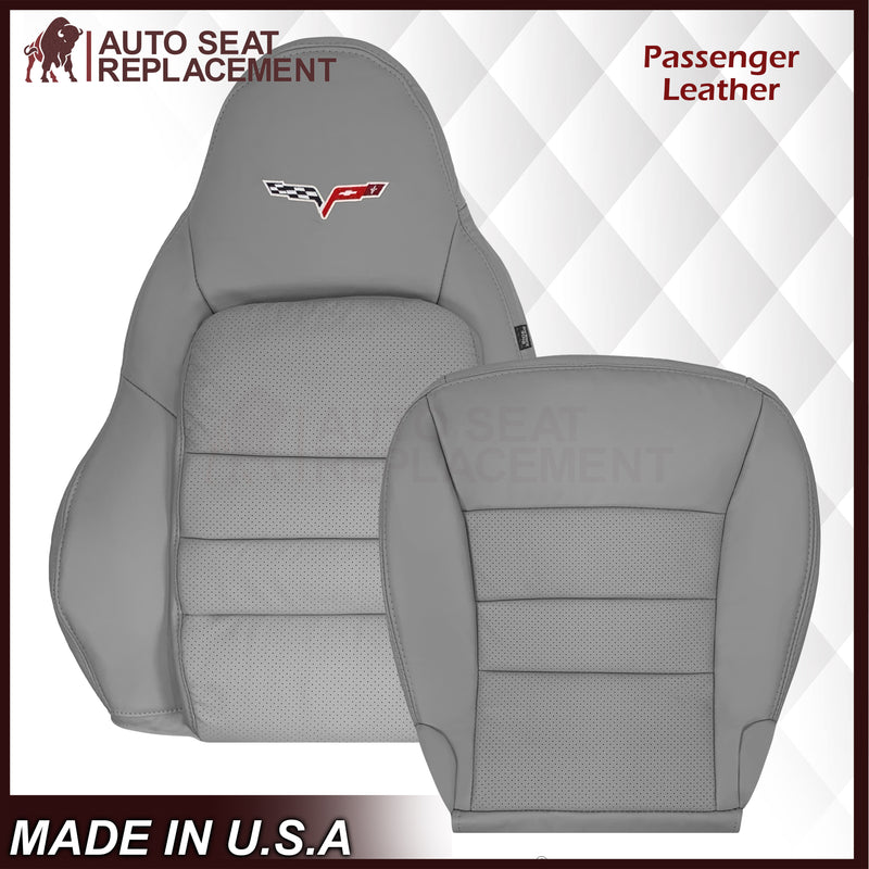 2005-2013 Chevy Corvette C6 Replacement Seat Covers: Gray Perforated