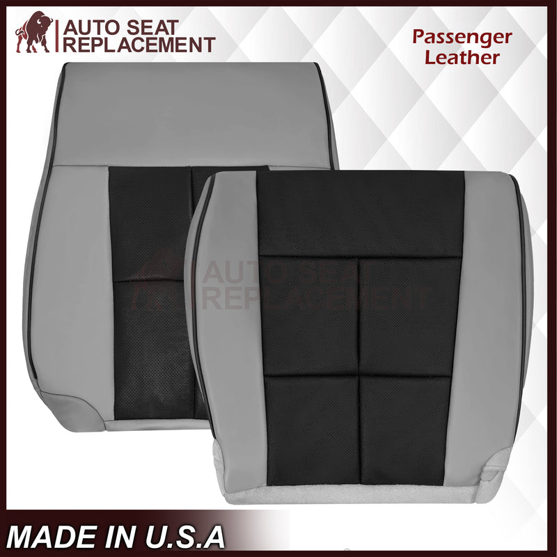 2007 - 2014 Lincoln Navigator Bottom Seat Cover in 2 Tone Gray & Black Leather or Vinyl - Auto Seat Replacement