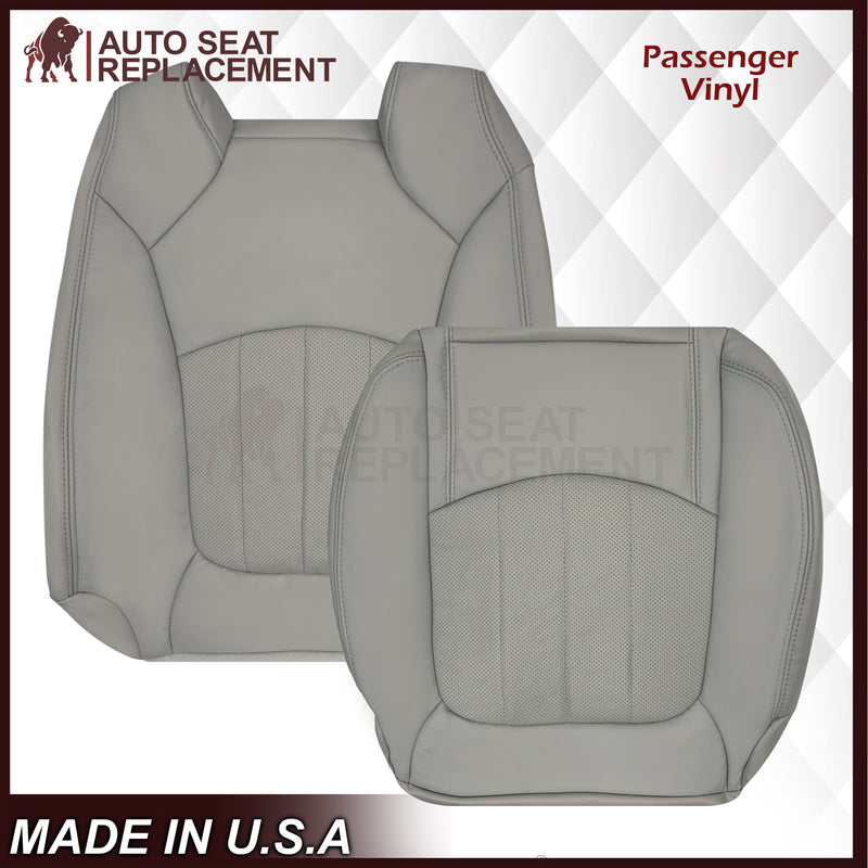 2007-2012 GMC Acadia Denali/SLT Replacement Leather/Syn. Leather Seat Cover: Gray, Perforated - Auto Seat Replacement