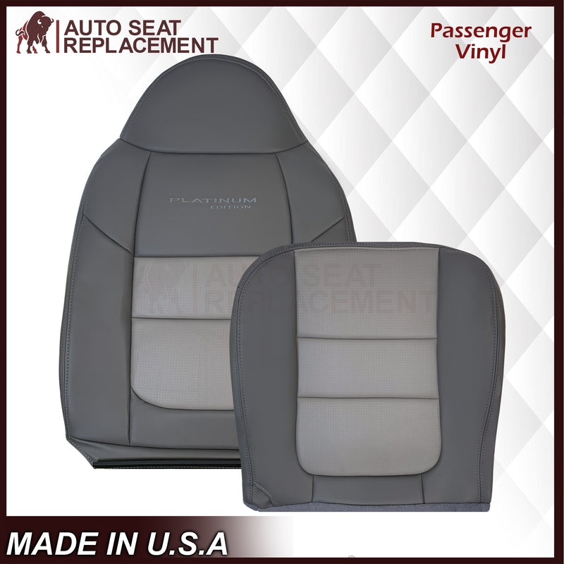 2001 Ford F250 Platinum Edition New Vinyl Replacement Seat Cover in 2-Tone Gray - Auto Seat Replacement