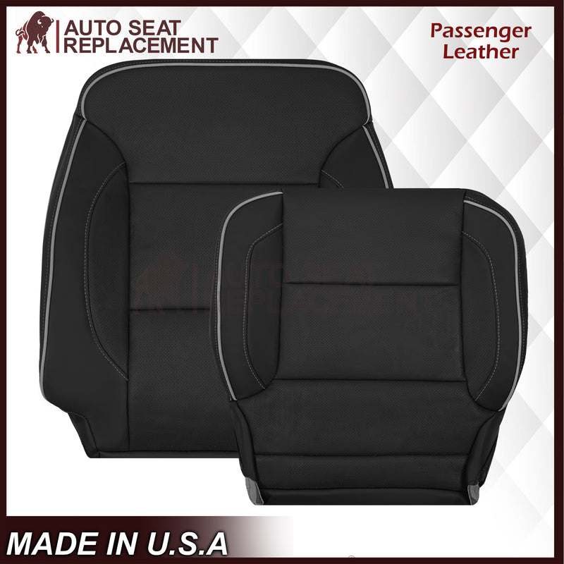 2014-2019 Chevy Silverado 1500 2500HD 3500HD High Country Replacement Perforated Genuine Leather OR Synthetic Leather Seat Covers: Black - Auto Seat Replacement