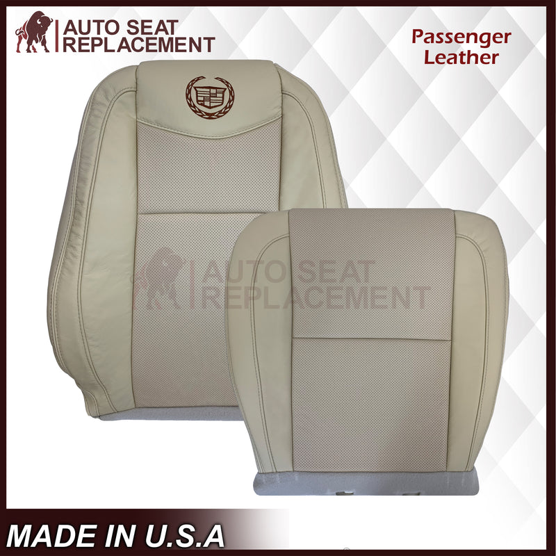 2007-2014 Cadillac Escalade Platinum Edition Driver-Passenger Top or Bottom Seat Covers in Light Tan