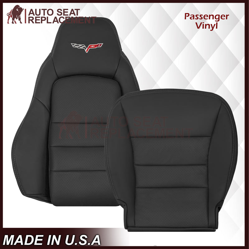 2005 - 2013 Chevy Corvette Replacement Black Perforated Seat Covers