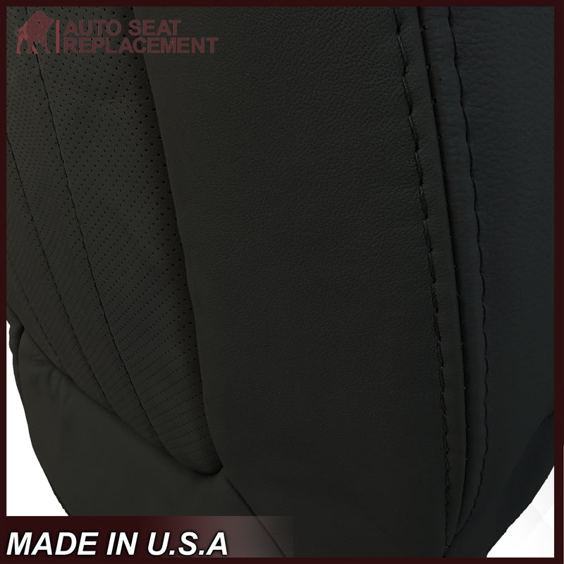 2007-2012 GMC Acadia Denali Driver or Passenger Bottom Perforated Seat Cover in Black: Choose Leather or Vinyl