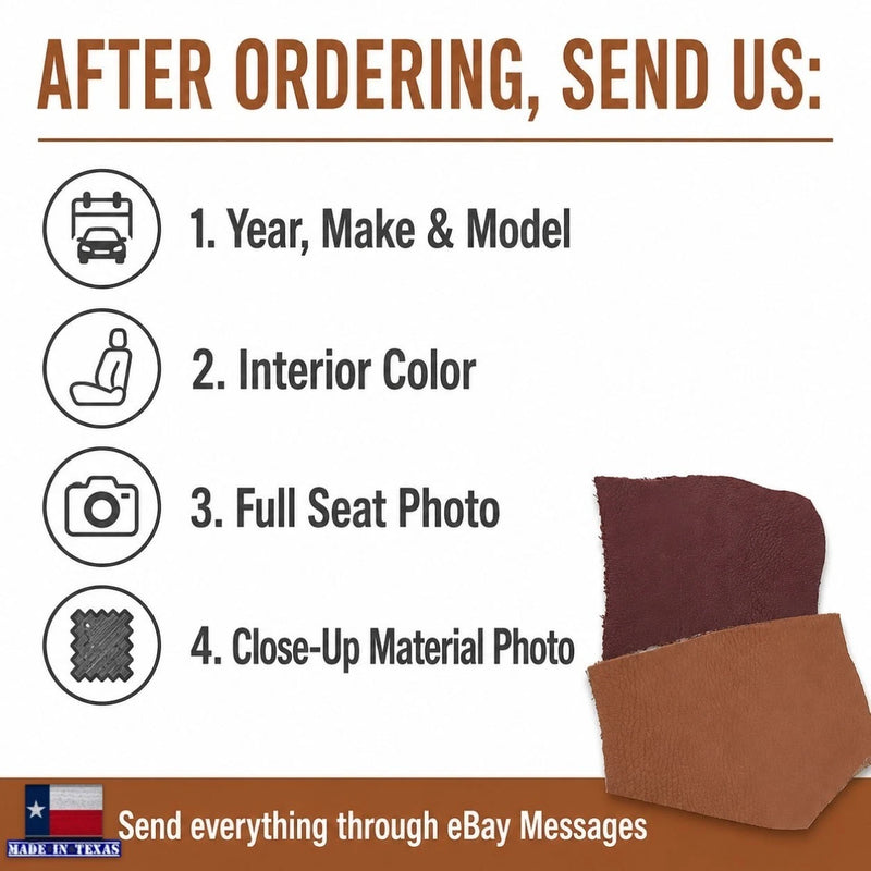 Automotive Seat Upholstery Material color Samples – Leather, Vinyl & Perforated, Cloth (Fabric)