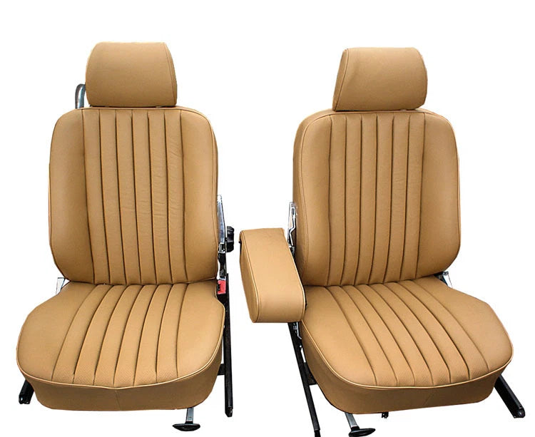 1972-1989 Mercedes Benz R107 Leather seat Covers 280SL 450SL 380SL 560SL W107 SL In Saddle Brown - Auto Seat Replacement