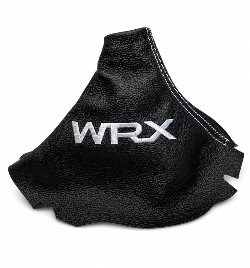 Leather Handbrake & Shift Boot Cover with Embroidery for Subaru Impreza WRX Non STI - Auto Seat Replacement