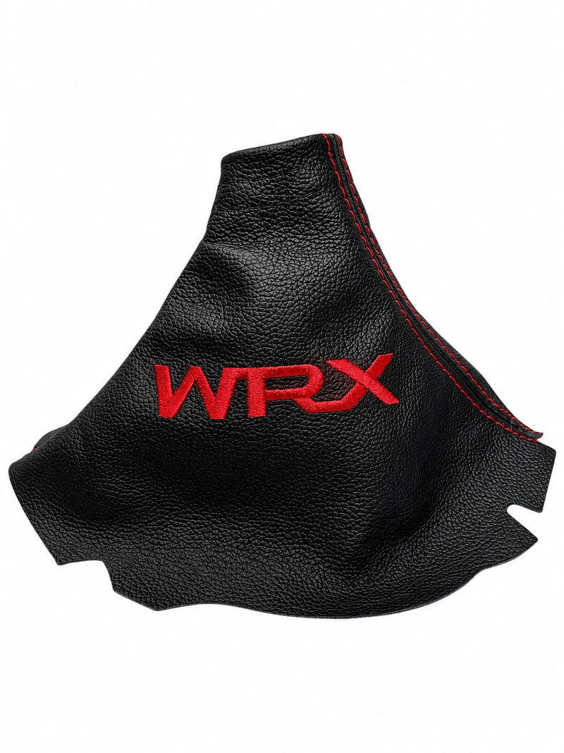 Leather Handbrake & Shift Boot Cover with Embroidery for Subaru Impreza WRX Non STI - Auto Seat Replacement