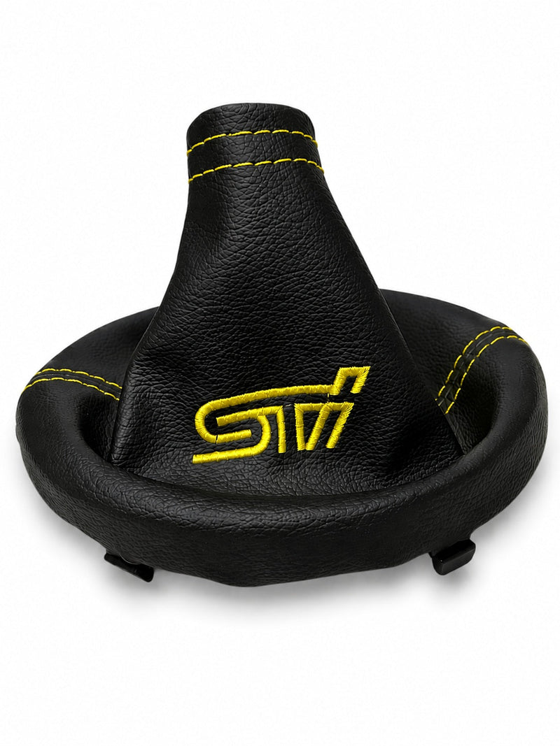 For SUBARU STI 2015-2021 Embroidered PU Leather Shift & Handbrake Boot Cover - Auto Seat Replacement