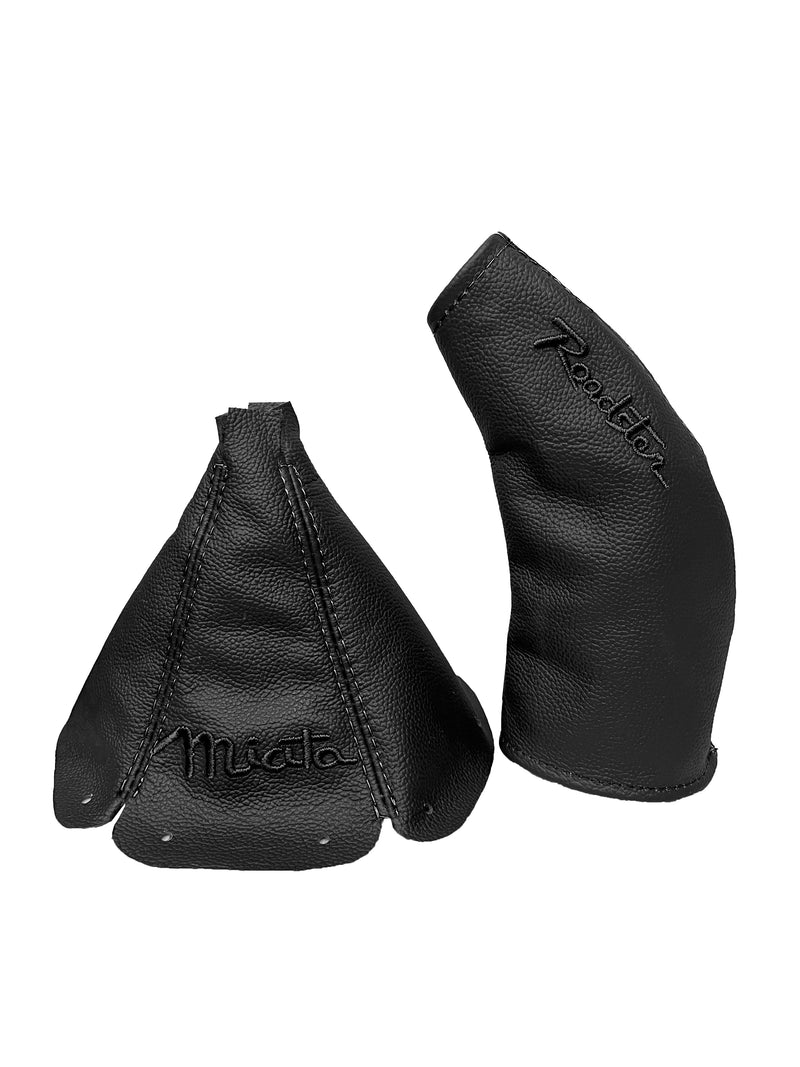 Embroidery Genuine Leather Handbrake & Shift Boot Cover For MZADA MK1 MX-5 1998-2005