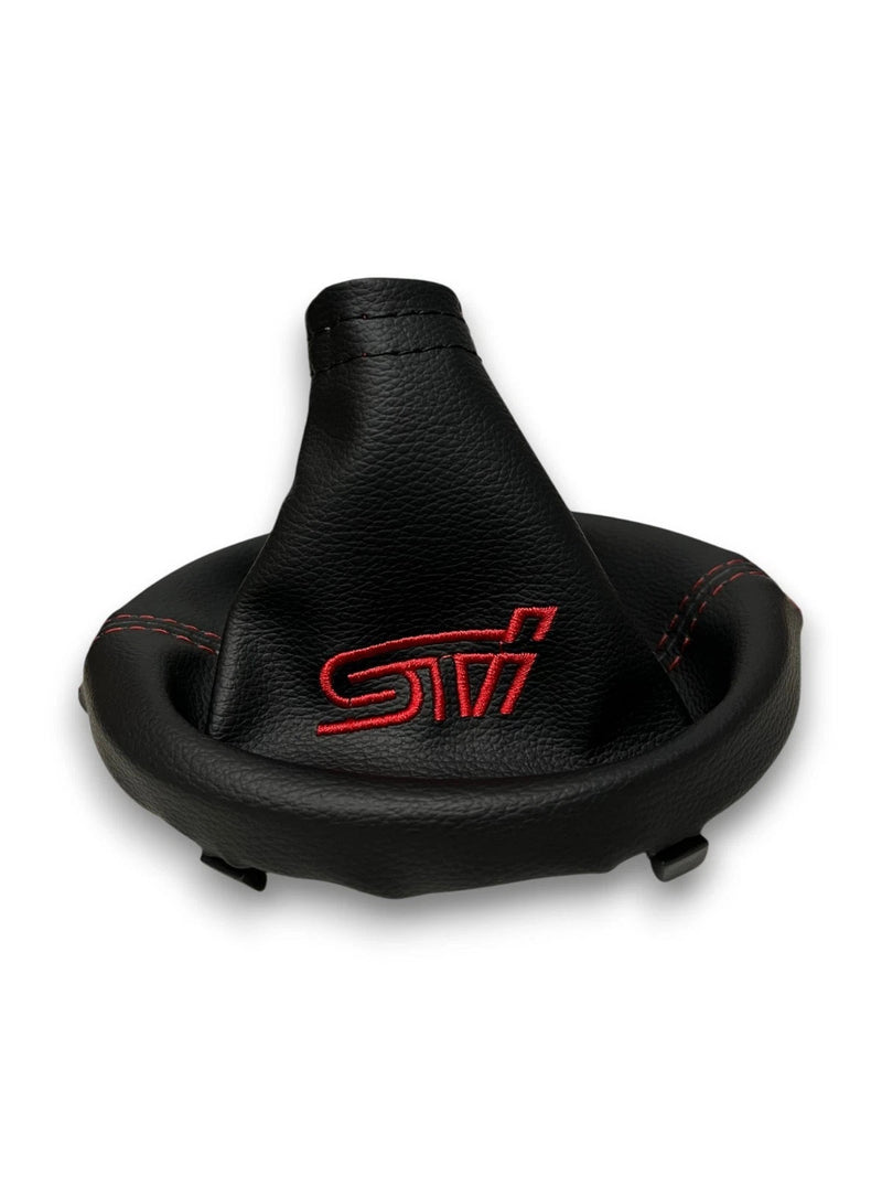 For SUBARU STI 2015-2021 Embroidered PU Leather Shift & Handbrake Boot Cover - Auto Seat Replacement