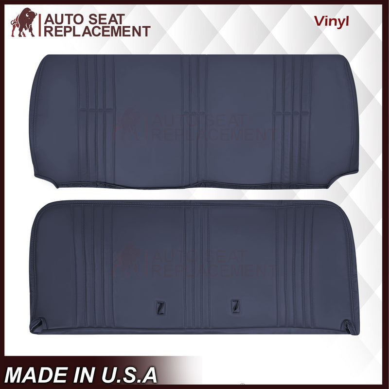 1995-1999 Chevy Silverado & Cheyenne W/T Base Work Truck Replacement Vinyl Bottom or Lean Back Bench Seat Covers: Navy Blue (Copy) - Auto Seat Replacement