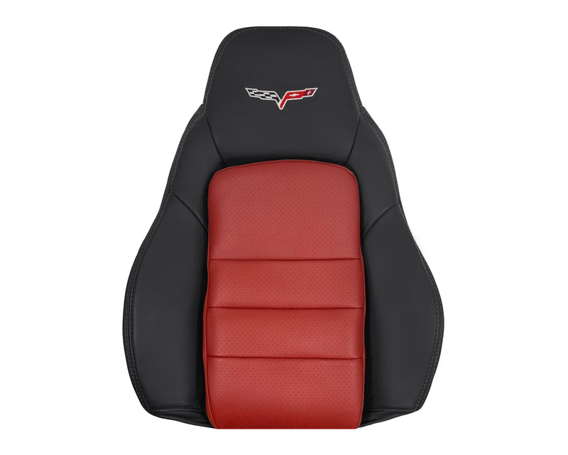 2005 - 2007 Corvette C6 Replacement Seat Cover 2-tone black and Cobalt Red
