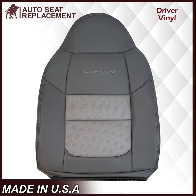 2001 Ford F250 Platinum Edition New Vinyl Replacement Seat Cover in 2-Tone Gray - Auto Seat Replacement