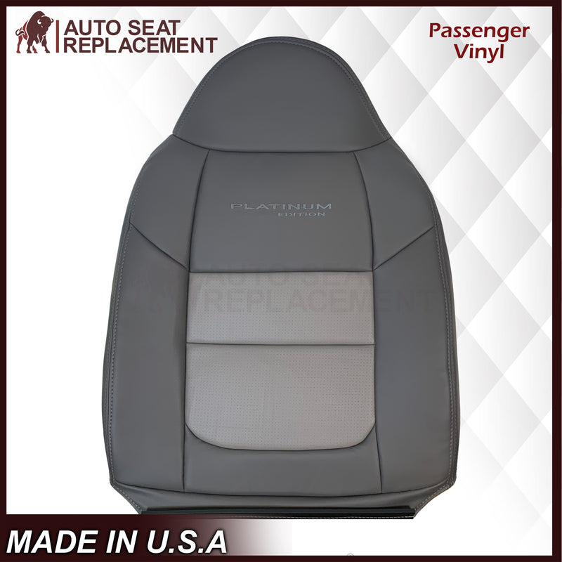 2001 Ford F250 Platinum Edition New Vinyl Replacement Seat Cover in 2-Tone Gray - Auto Seat Replacement