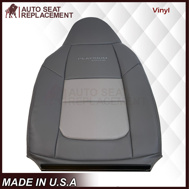 2001 Ford F250 Platinum Edition New Vinyl Replacement Seat Cover in 2-Tone Gray - Auto Seat Replacement
