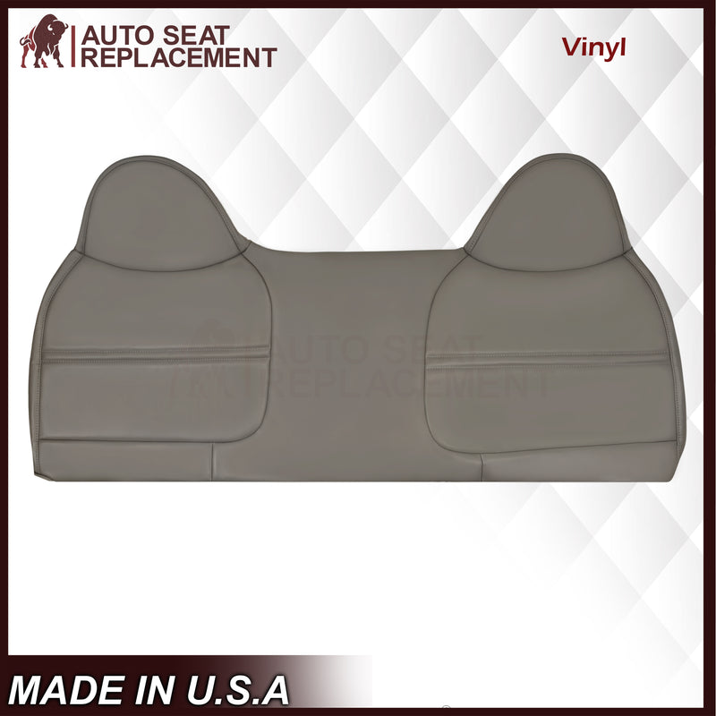 1999-2002 Ford F250 F350 F450 Super Duty XL Work Truck Synthetic Leather Front Bench Top & Bottom in Gray & Tan - Auto Seat Replacement