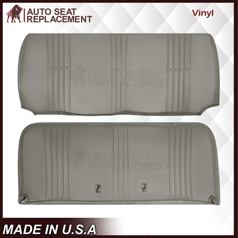 1995-1999 Chevy Silverado & Cheyenne W/T Base Work Truck Replacement Vinyl Bottom & Lean Back Bench Seat Covers: Gray - Auto Seat Replacement