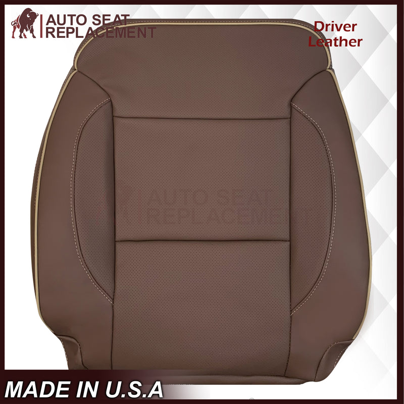 2014-2019 Chevy Silverado 1500 2500HD 3500HD High Country Replacement Perforated Genuine Leather OR Synthetic Leather Seat Covers: Brown - Auto Seat Replacement
