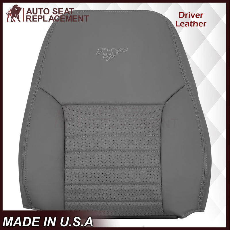 1999-2004 Ford Mustang GT V8 Replacement Cowhide Leather OR Synthetic Leather Seat Cover: Gray, Perforated