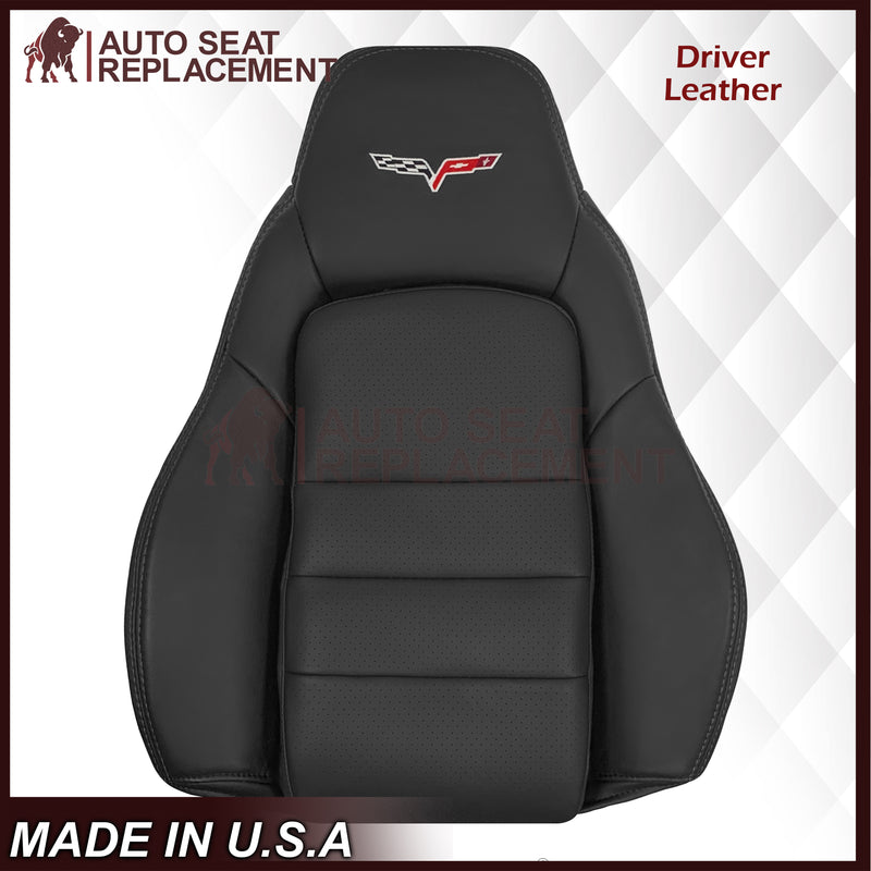 2005 - 2013 Chevy Corvette Replacement Black Perforated Seat Covers