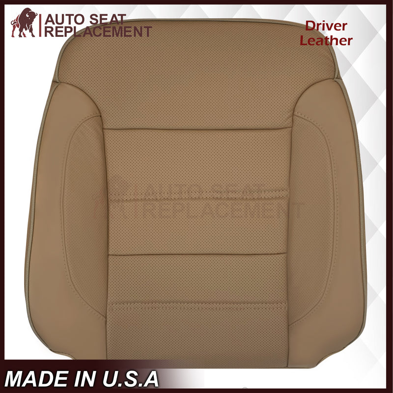 2014-2019 GMC Sierra Denali Perforated Genuine Leather Replacement Seat Cover In Dune Tan - Auto Seat Replacement