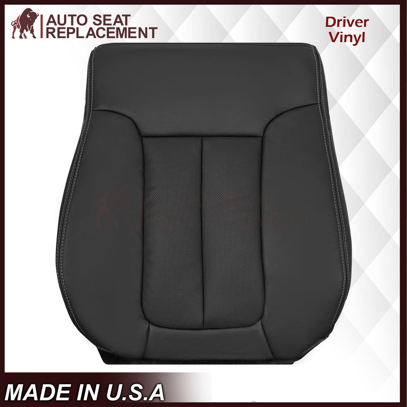 2009 - 2014 Ford F-150 Lariat Replacement Perforated Genuine Leather / Synthetic Leather Seat Cover In Black
