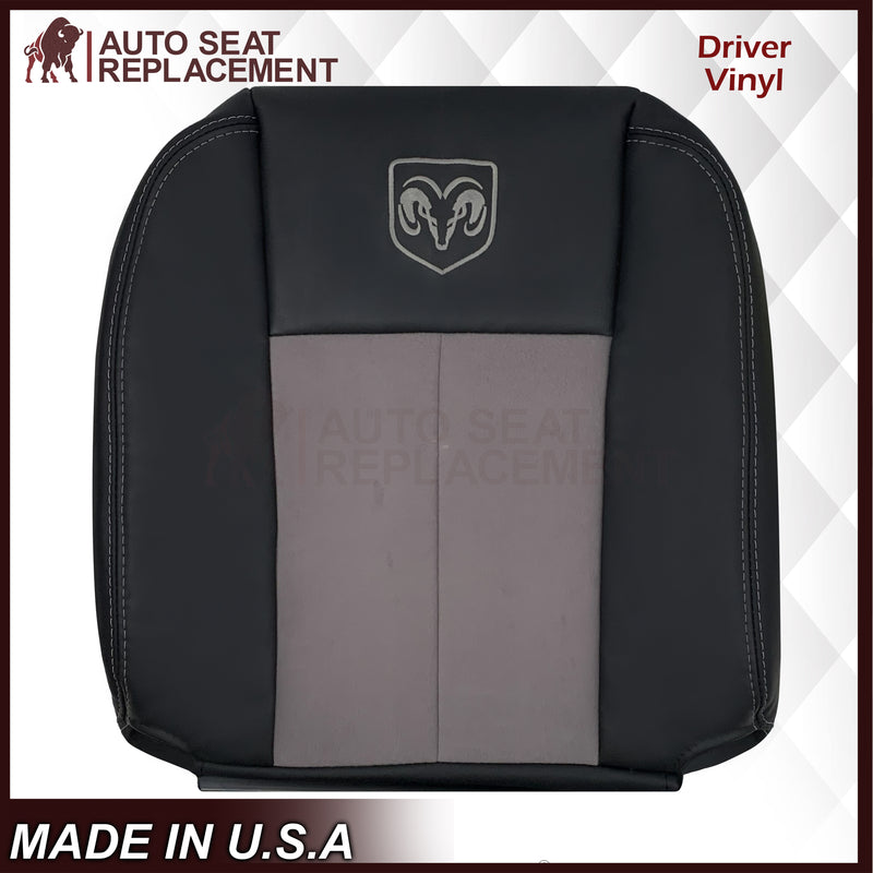 2004 Dodge Ram 1500 SLT Quad Cab Leather or Synthetic Leather With Suede Insert Replacement Seat Covers In Dark Slate "Dark Gray"