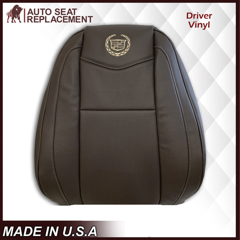 2007-2014 Cadillac Escalade Driver-Passenger Top and Bottom Seat Covers in Brown Vinyl