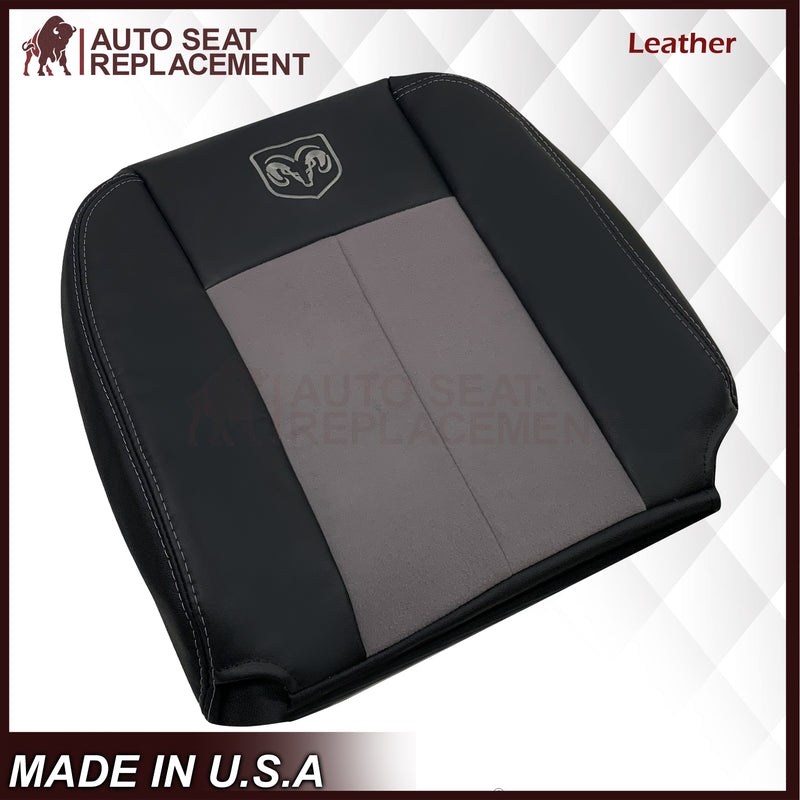 2004 Dodge Ram 1500 SLT Quad Cab Leather or Synthetic Leather With Suede Insert Replacement Seat Covers In Dark Slate "Dark Gray"