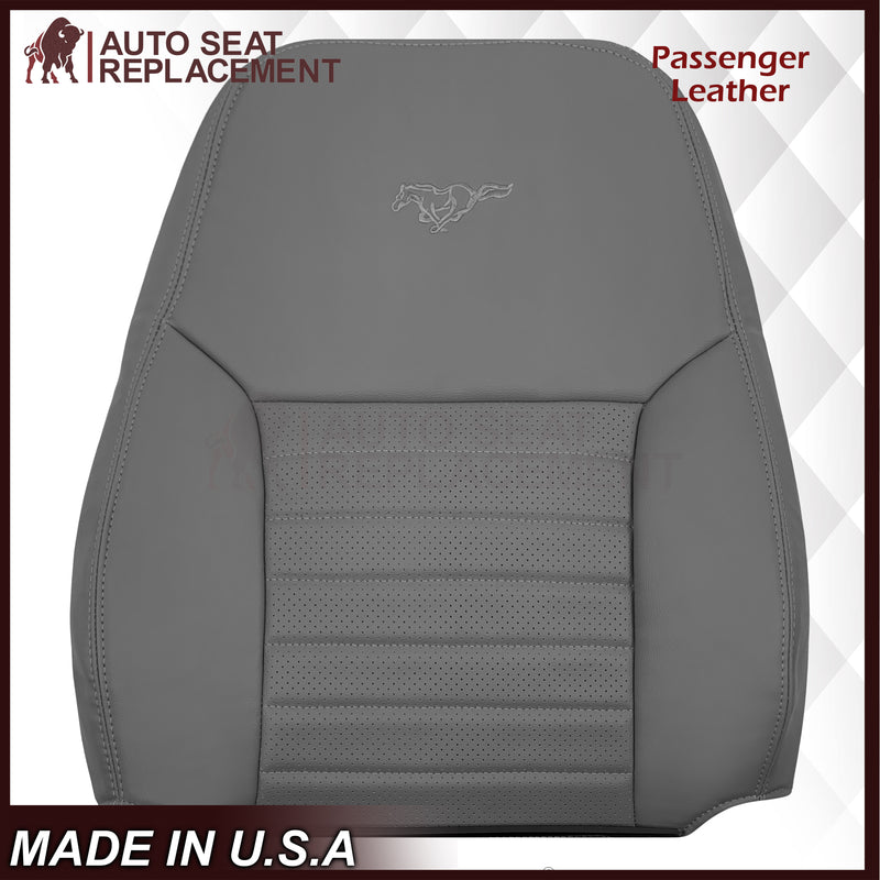 1999-2004 Ford Mustang GT V8 Replacement Cowhide Leather OR Synthetic Leather Seat Cover: Gray, Perforated