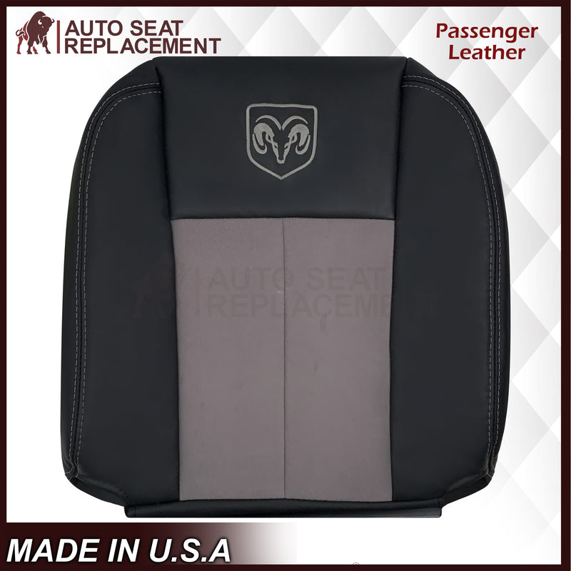 2004 Dodge Ram 1500 SLT Quad Cab Leather or Synthetic Leather With Suede Insert Replacement Seat Covers In Dark Slate "Dark Gray"
