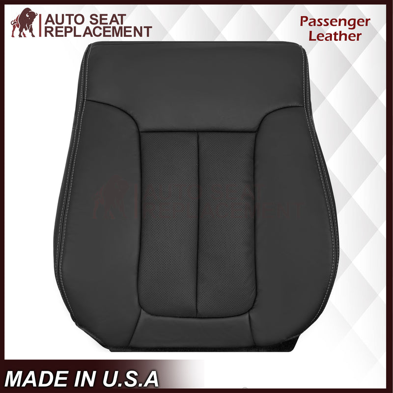 2009 - 2014 Ford F-150 Lariat Replacement Perforated Genuine Leather / Synthetic Leather Seat Cover In Black