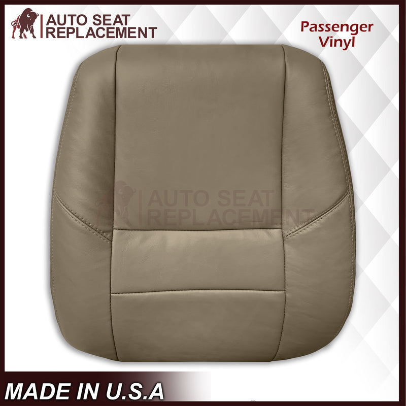 2001 - 2007 Toyota Sequoia Driver OR Passenger Side Top and Bottom Replacement Seat Covers In Tan: Choose your material