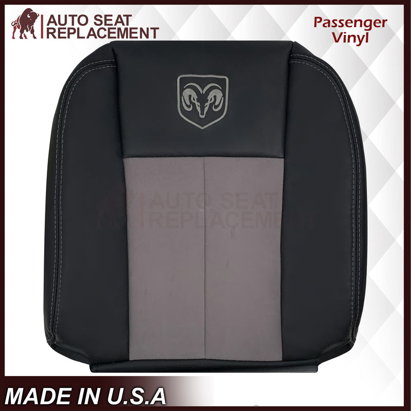 2004 Dodge Ram 1500 SLT Quad Cab Leather or Synthetic Leather With Suede Insert Replacement Seat Covers In Dark Slate "Dark Gray"