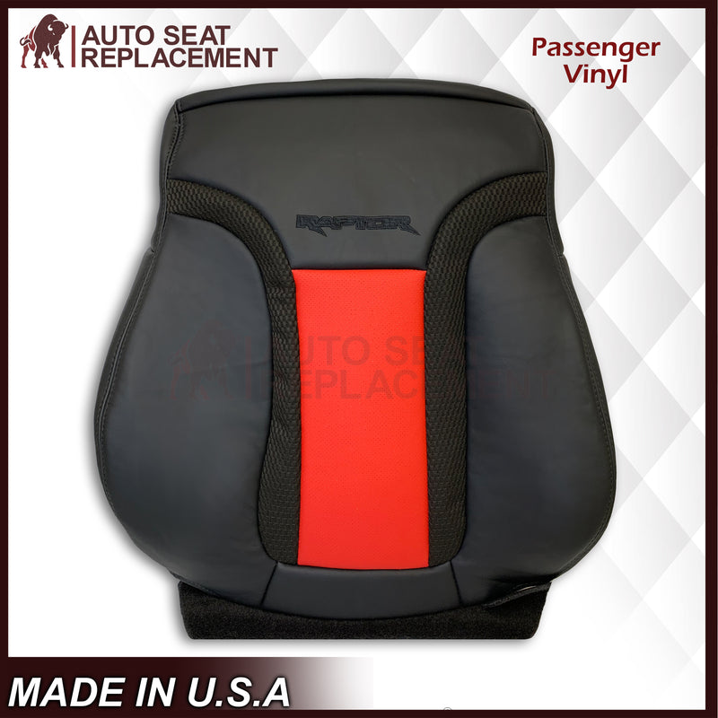 2010 - 2014 Ford F-150 Raptor Top or Bottom Perforated Seat Cover in 2 Tone Red-Black Choose: Leather or Vinyl