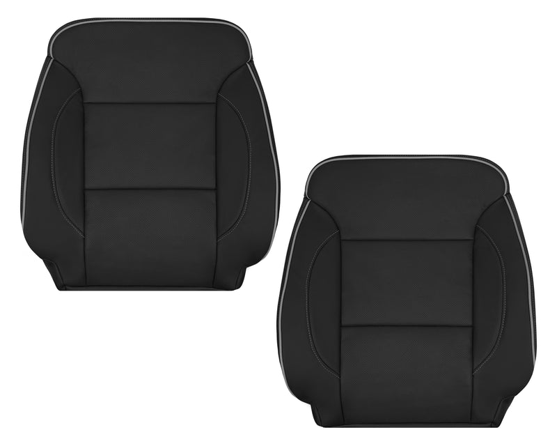 2014-2019 Chevy Silverado 1500 2500HD 3500HD High Country Replacement Perforated Genuine Leather OR Synthetic Leather Seat Covers: Black - Auto Seat Replacement